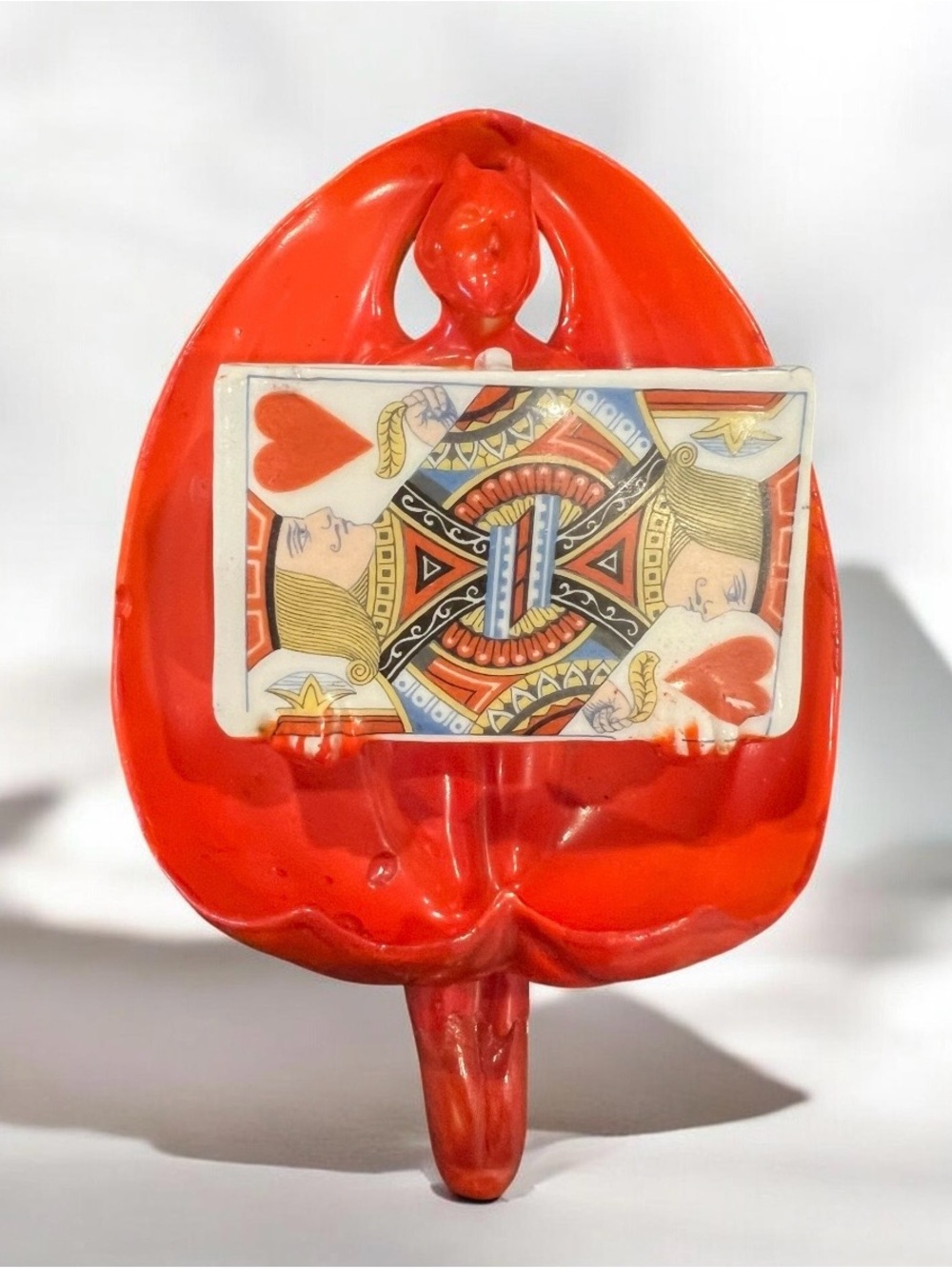 Vintage 1800's Rare Royal Bayreuth porcelain devil wall match holder.
